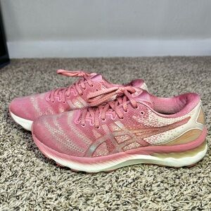 Asics Womens Gel Nimbus 23 Rose Pink Athletic Running Shoes Sneakers Size 8.5